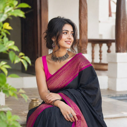 Mul Mul Cotton Saree- Kanchi Border- MM705
