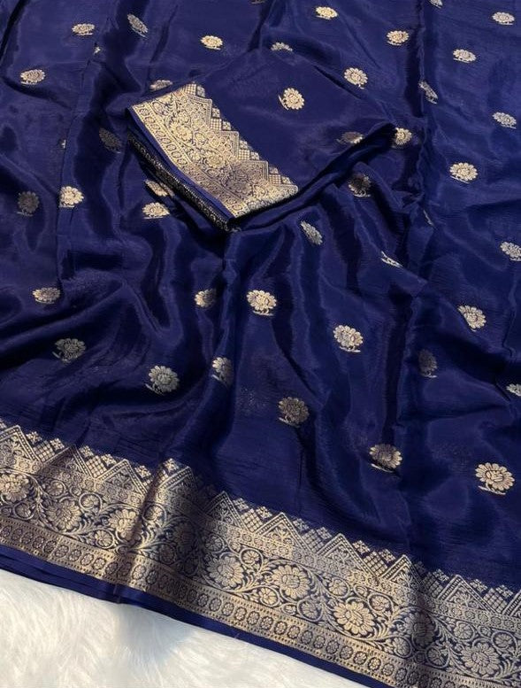 Viscose Crepe Silk Saree- VC802
