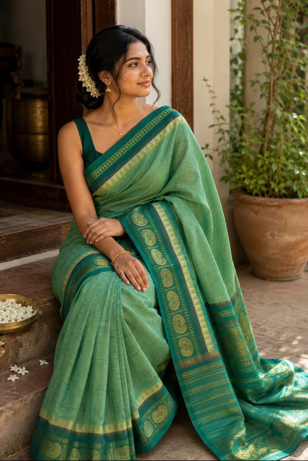 Chettinad Kanchi Cotton Saree- C602