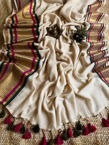 Mul Mul Cotton Saree- Kasavu Border- MM702