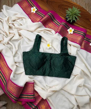 Mul mul Cotton Saree- Kanchi Border- MM704