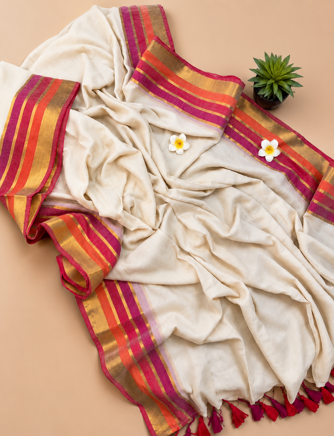 Mul Mul Cotton Saree- Kasavu Border- MM706
