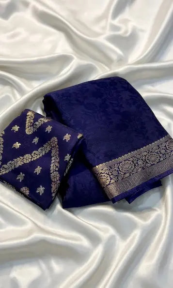 Viscose Chinnon Saree- VC803